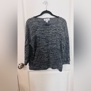 Cathy Daniels Charcoal and Black Long Sleeve Top